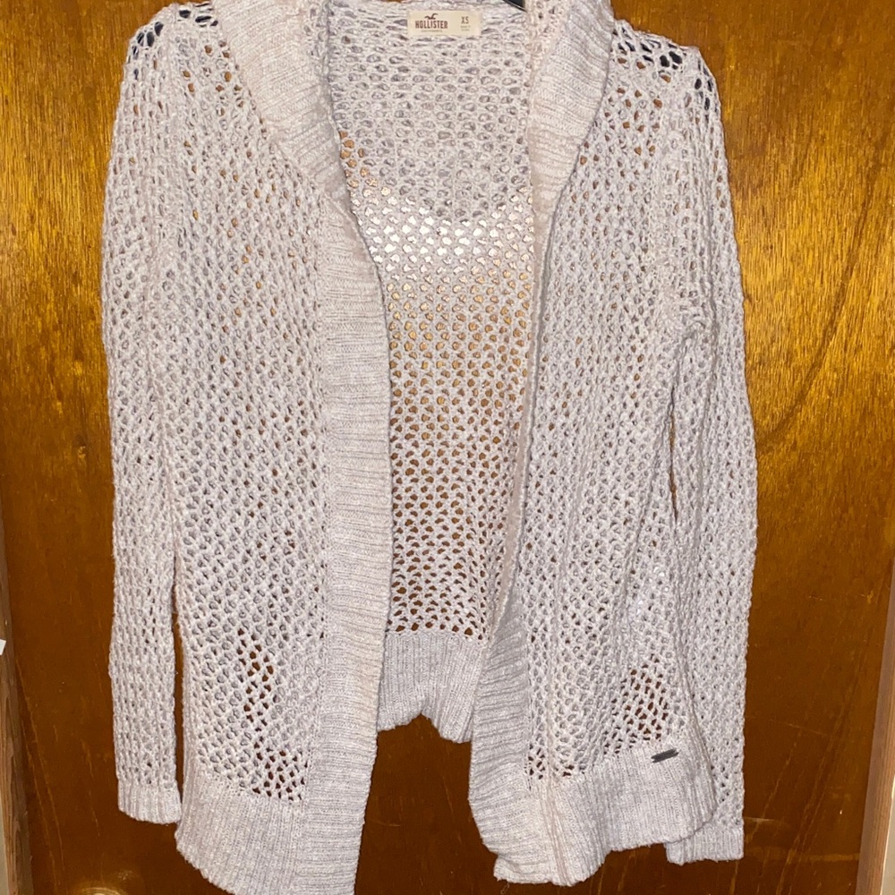 Hollister Cream Open-Knit Cardigan